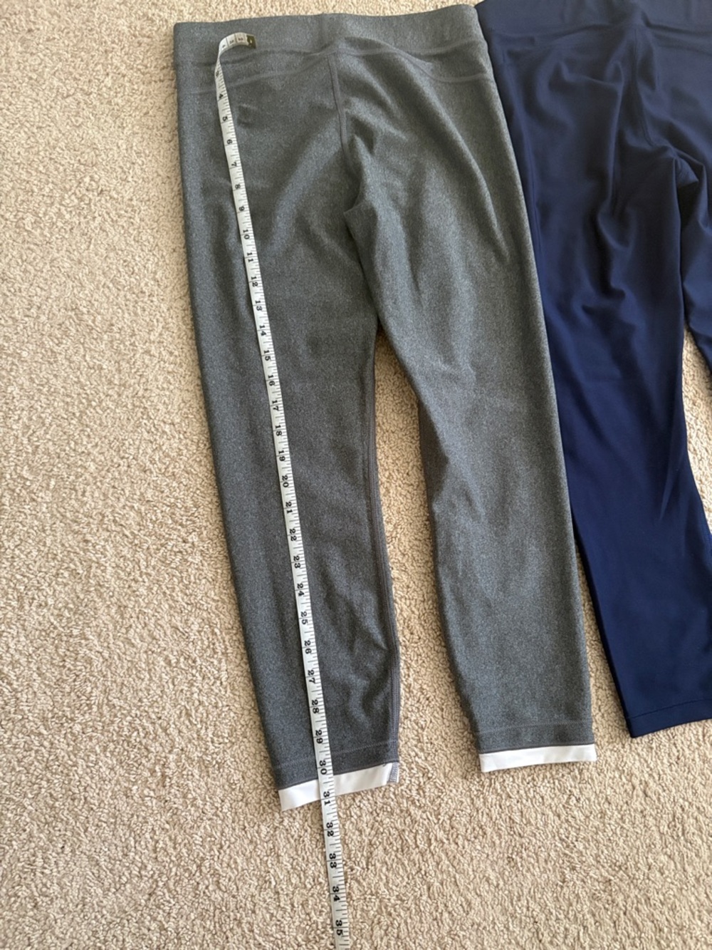 Under Armour Gray Heather & Navy Blue Colorblock Leggings Duo - Picture 3 of 4